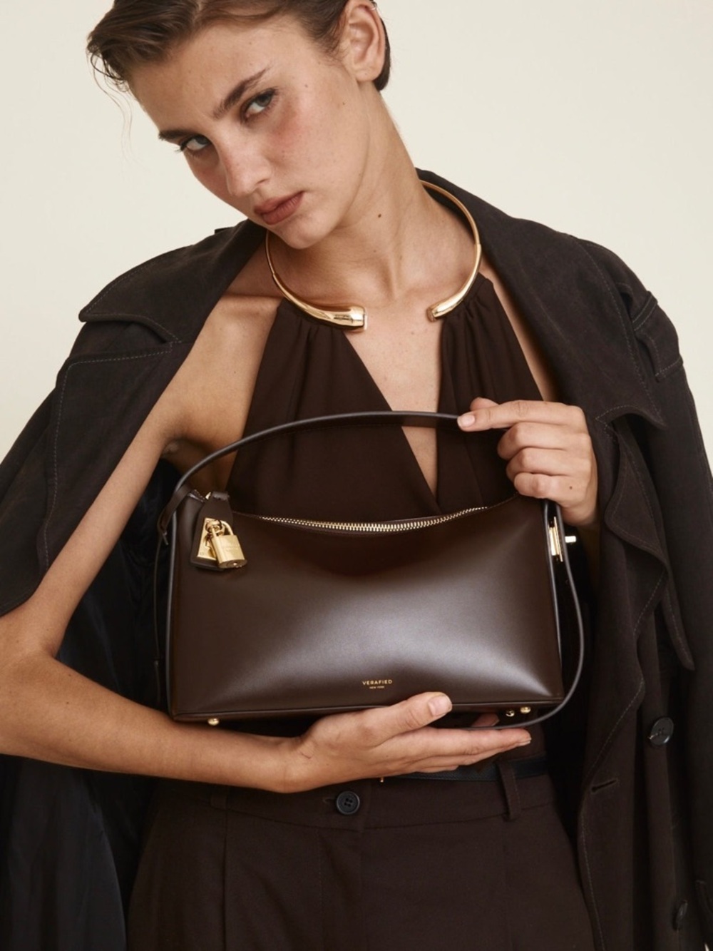 Verafied Gold Chocolate Hobo Bag - Picture 8 of 10